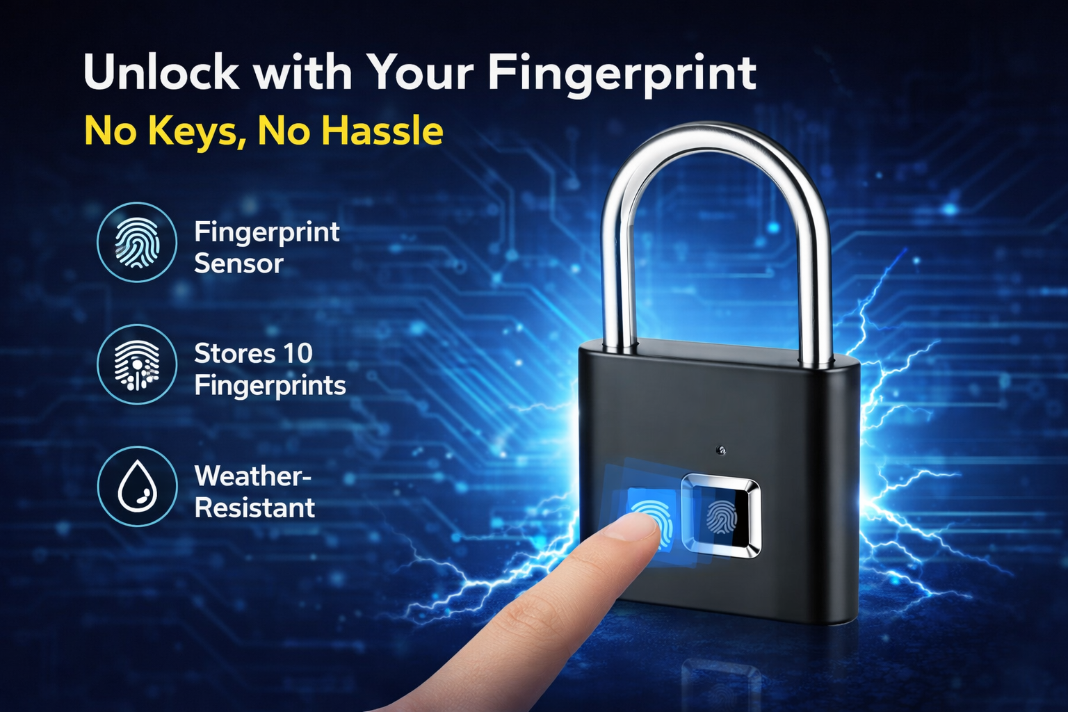 FingerLock Pro™ – Cadenas intelligents à empreinte numérique