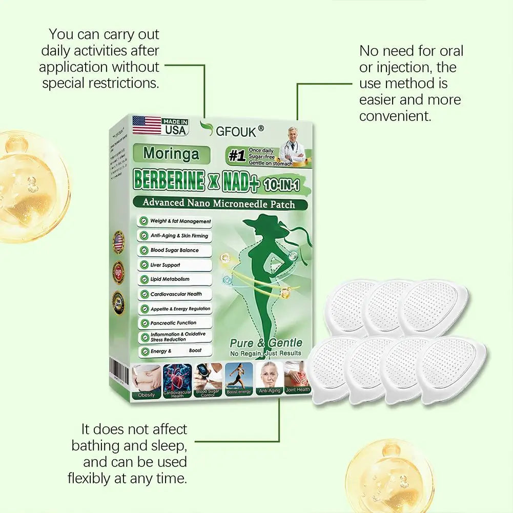 Boîte de patchs minceur GLP-1 à micro-aiguilles, à base de moringa, pour brûler les graisses et favoriser la perte de poids.