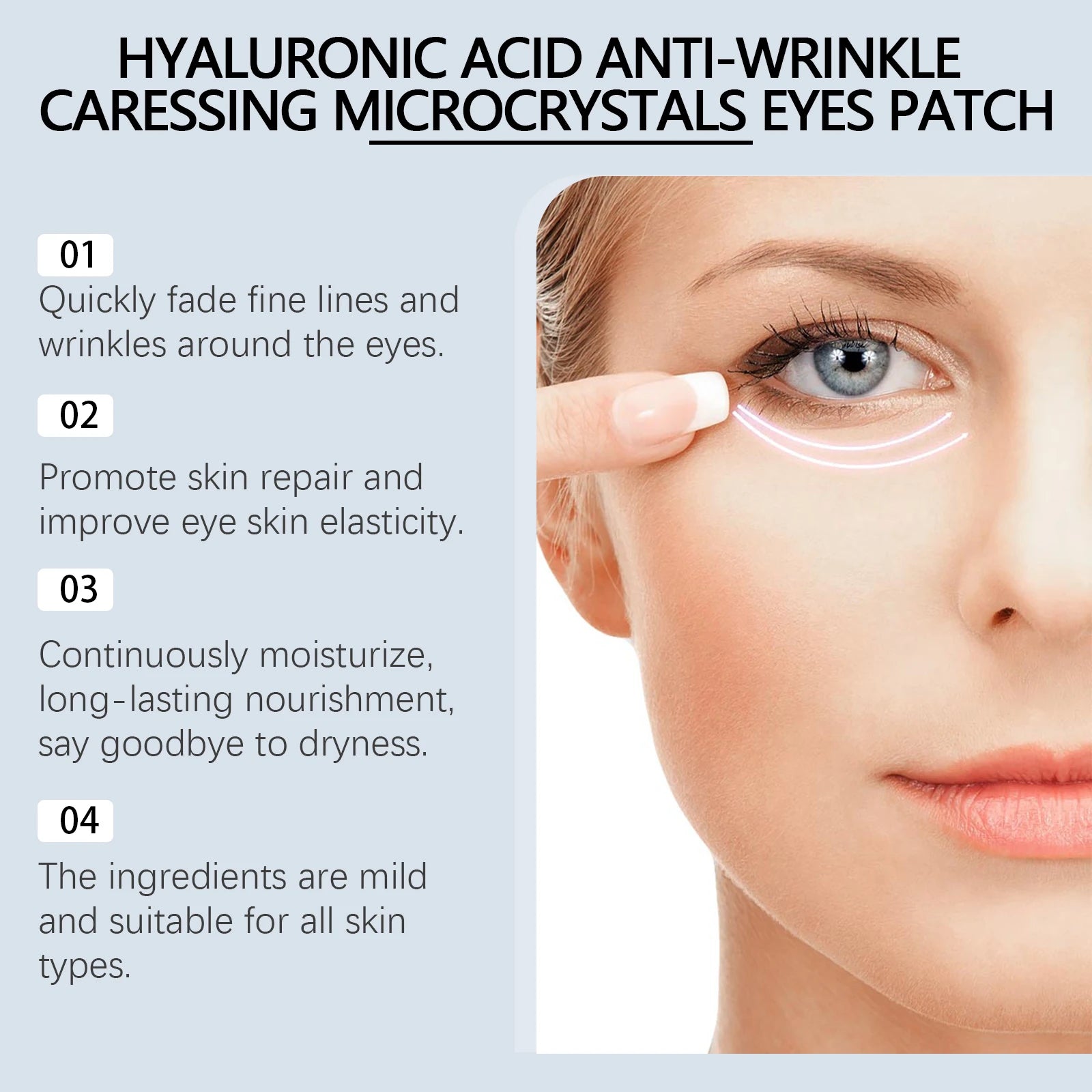 STOP Aux Rides ! 🔥 Patch Yeux Micro-Aiguilles Acide Hyaluronique – Effet Lissant Immédiat