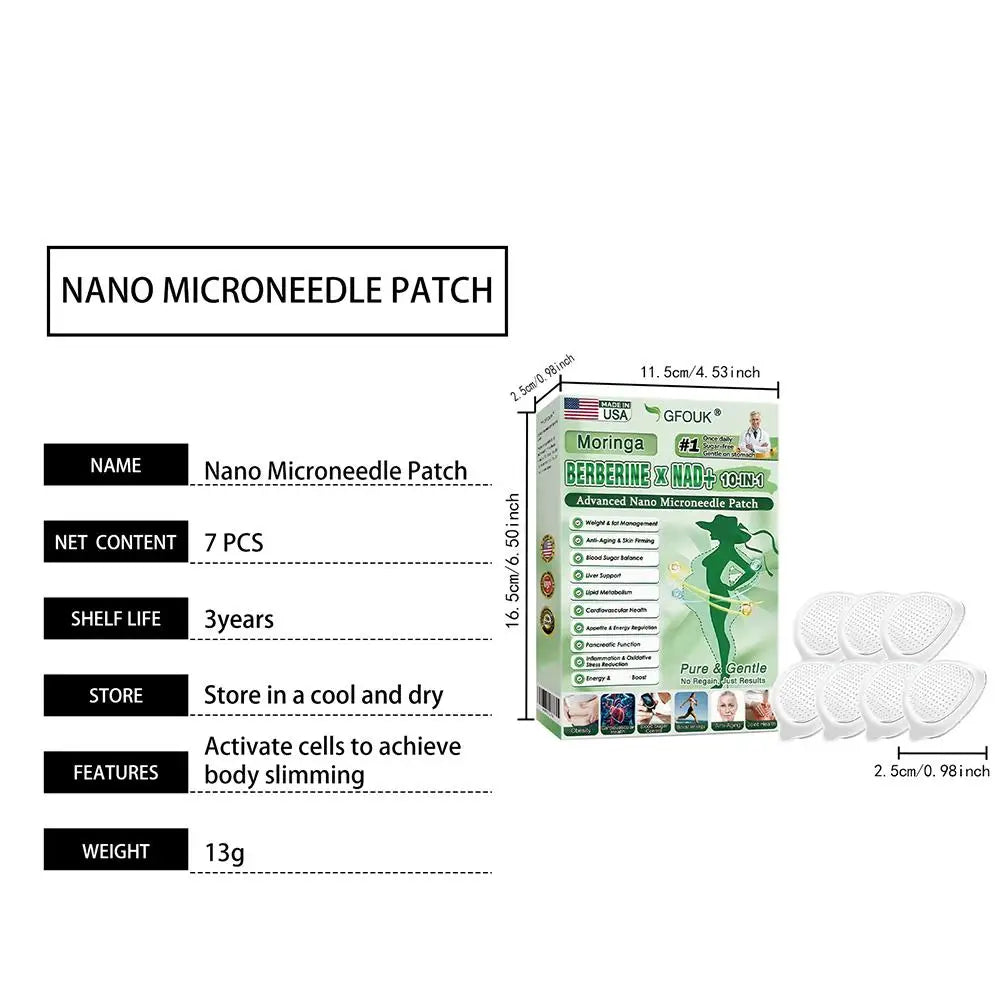 Boîte de patchs minceur GLP-1 à micro-aiguilles, à base de moringa, pour brûler les graisses et favoriser la perte de poids.